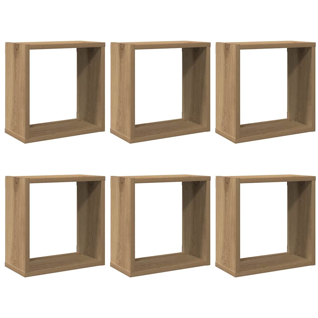 vidaXL Étagères murales cubes 6 pcs Chêne artisan 30x15x30 Bois d'ingénierie