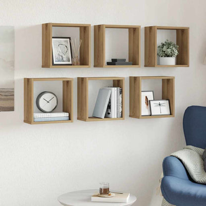 vidaXL Étagères murales cubes 6 pcs Chêne artisan 30x15x30 Bois d'ingénierie