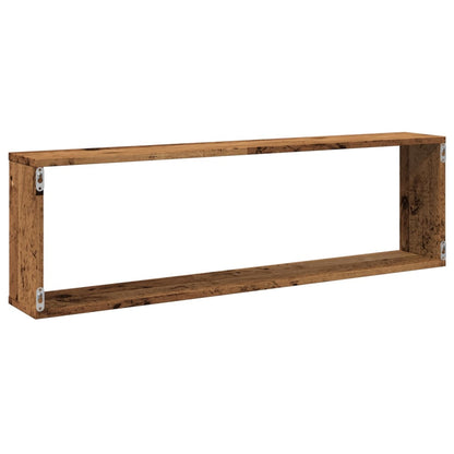 vidaXL Würfel-Wandregale 2 Stk. Altholz-Optik 100x15x30 Holzwerkstoff