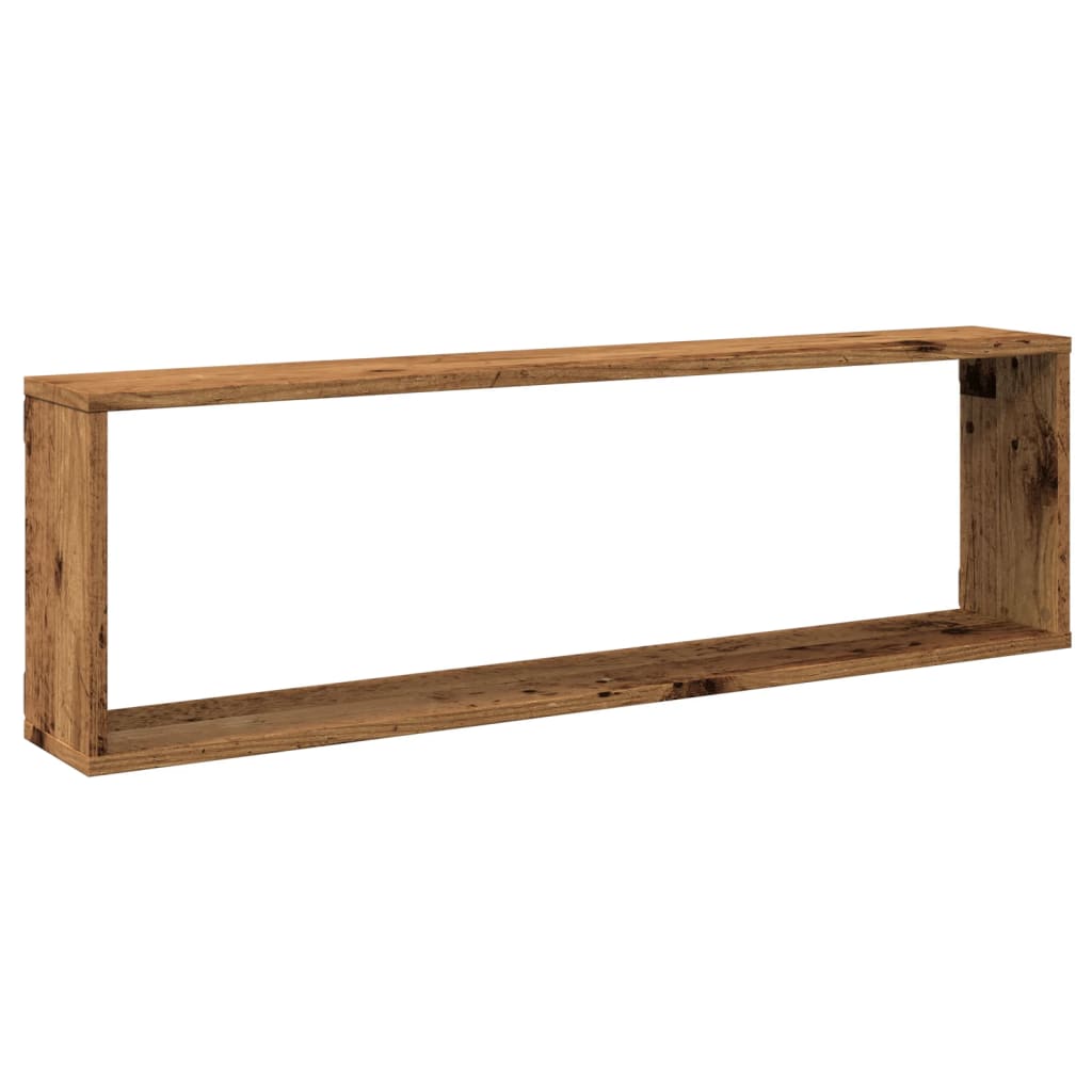 vidaXL Würfel-Wandregale 4 Stk. Altholz-Optik 100x15x30 Holzwerkstoff