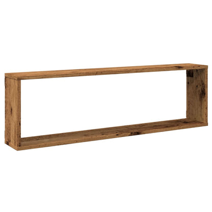 vidaXL Würfel-Wandregale 4 Stk. Altholz-Optik 100x15x30 Holzwerkstoff