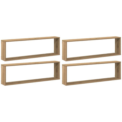 vidaXL Würfel-Wandregale 4 Stk. Artisan-Eiche 100x15x30 Holzwerkstoff