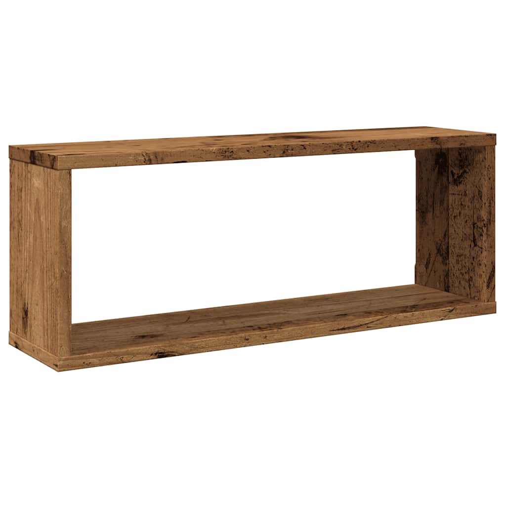 vidaXL Würfel-Wandregale 2 Stk. Altholz-Optik 60x15x23 Holzwerkstoff