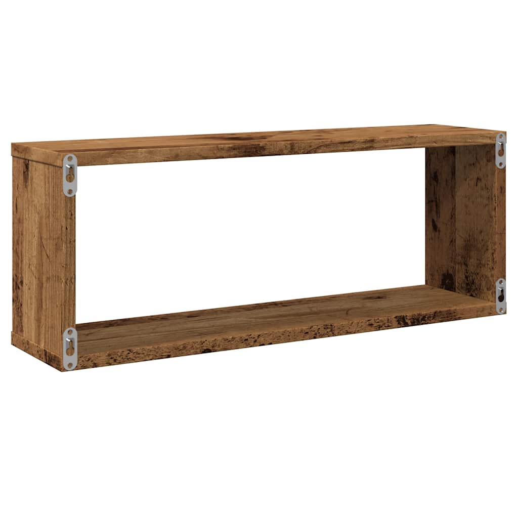 vidaXL Würfel-Wandregale 2 Stk. Altholz-Optik 60x15x23 Holzwerkstoff