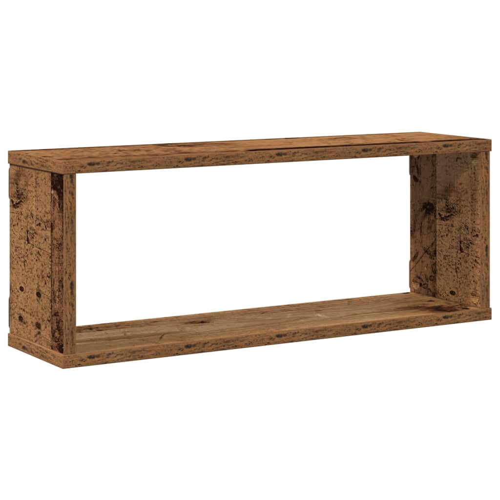 vidaXL Würfel-Wandregale 4 Stk. Altholz-Optik 60x15x23 Holzwerkstoff