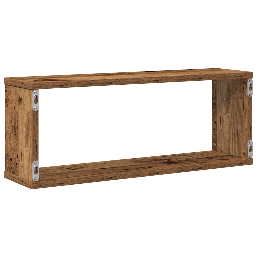 vidaXL Würfel-Wandregale 4 Stk. Altholz-Optik 60x15x23 Holzwerkstoff