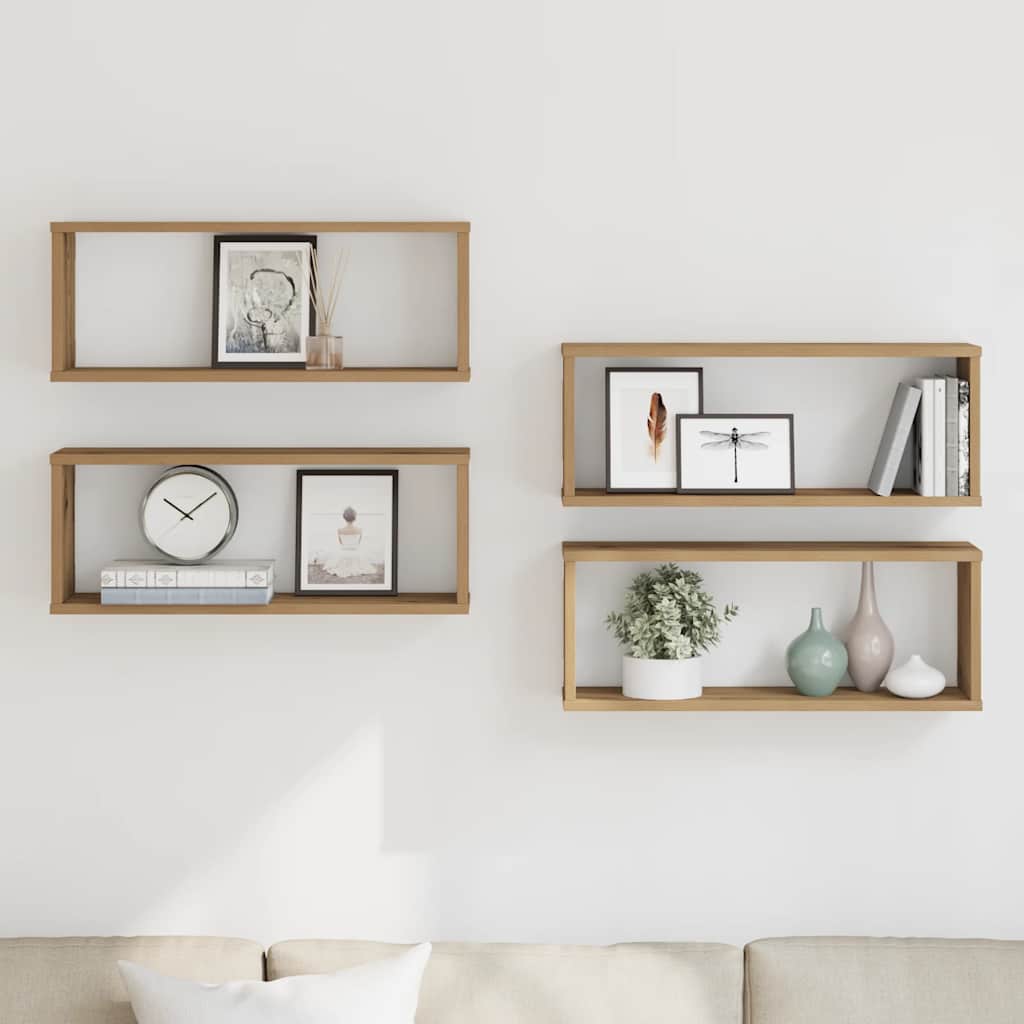 vidaXL Wandregale 4 Stk. Artisan-Eiche 60x15x23 cm Holzwerkstoff