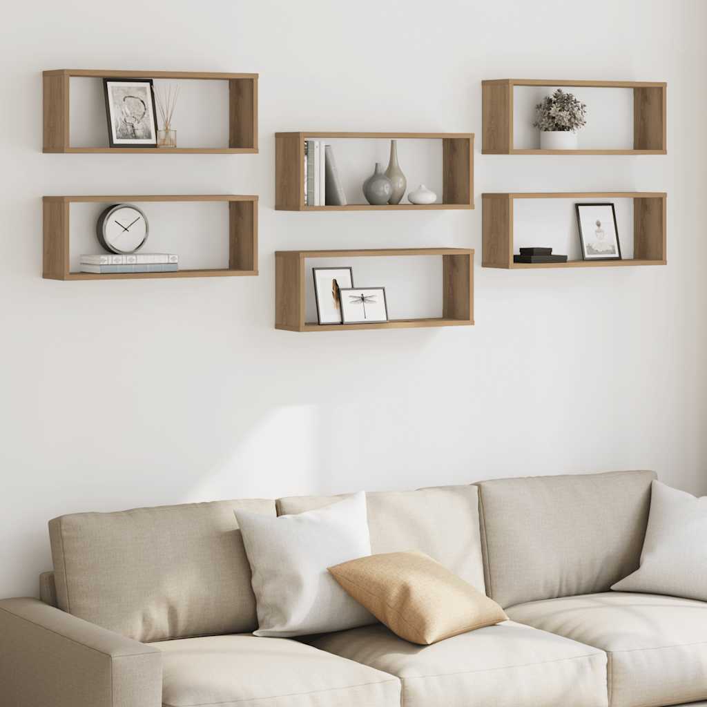 vidaXL Étagères murales 6 pcs Chêne artisan 60x15x23 cm Bois d'ingénierie