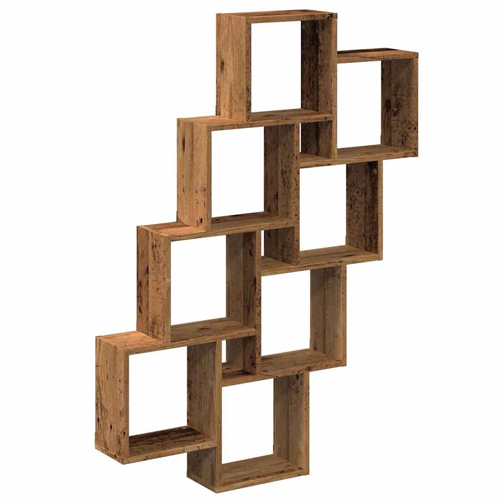 vidaXL Würfelregal Altholz-Optik 90x15x119,5 cm Holzwerkstoff