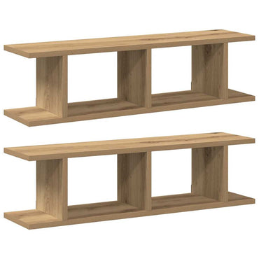 vidaXL Étagères murales 2 pcs Chêne artisan 75x18x20 cm Bois d'ingénierie