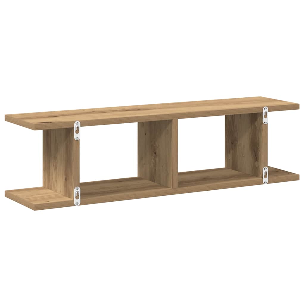 vidaXL Étagères murales 2 pcs Chêne artisan 75x18x20 cm Bois d'ingénierie