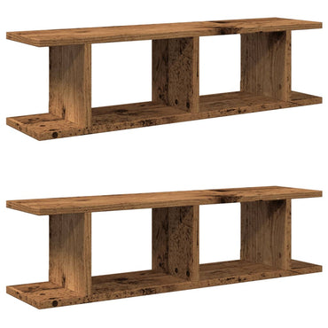 vidaXL Étagères murales 2 pcs Aspect bois de récupération 90x18x20 cm Bois d'ingénierie