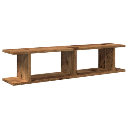 vidaXL Étagères murales 2 pcs Aspect bois de récupération 90x18x20 cm Bois d'ingénierie