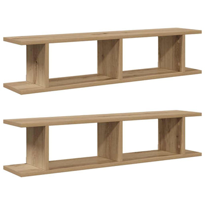 vidaXL Étagères murales 2 pcs Chêne artisan 90x18x20 cm Bois d'ingénierie