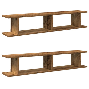 vidaXL Wandregale 2 Stk. Altholz-Optik 105x18x20 cm Holzwerkstoff