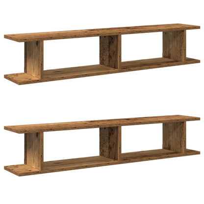 vidaXL Wandregale 2 Stk. Altholz-Optik 105x18x20 cm Holzwerkstoff