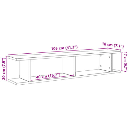 vidaXL Wandregale 2 Stk. Altholz-Optik 105x18x20 cm Holzwerkstoff