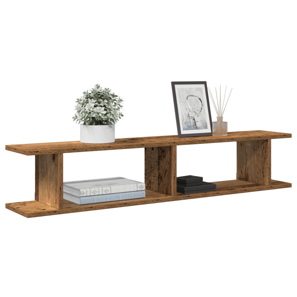 vidaXL Wandregale 2 Stk. Altholz-Optik 105x18x20 cm Holzwerkstoff