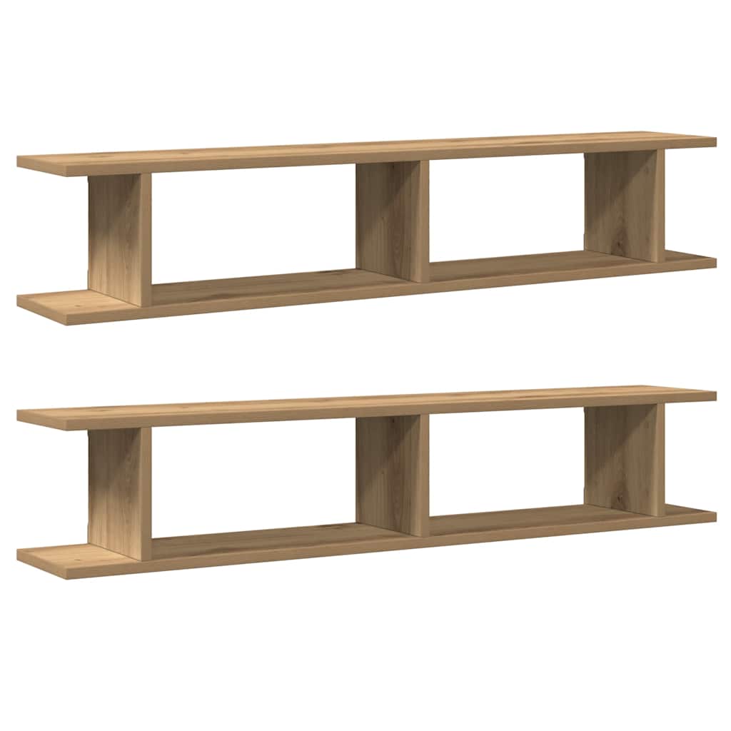 Wandregale 2 Stk. Artisan-Eiche 105x18x20 cm Holzwerkstoff