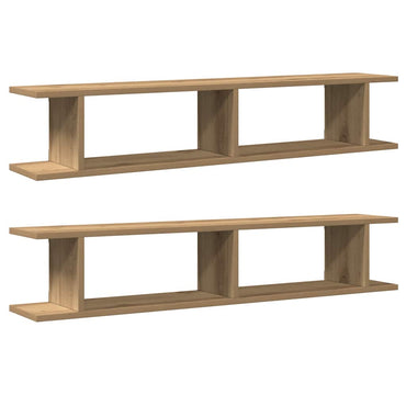 vidaXL Étagères murales 2 pcs Chêne Artisan 105x18x20 cm Bois d'ingénierie