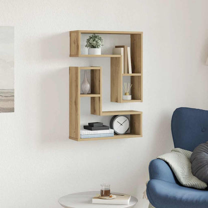 vidaXL Wandregale 2 Stk. Artisan-Eiche 50x15x50 Holzwerkstoff