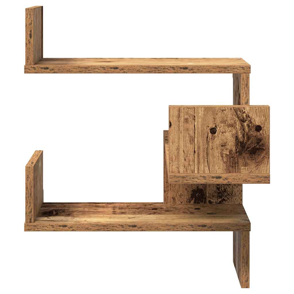 vidaXL Étagère d'angle murale aspect bois de récupération 40x40x49,5 cm en bois d'ingénierie