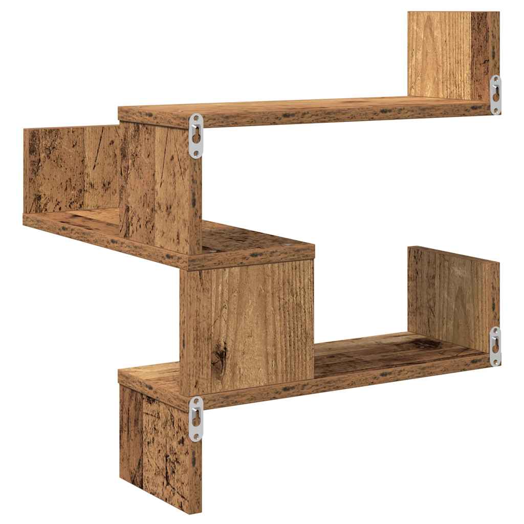 vidaXL Étagère d'angle murale aspect bois de récupération 40x40x49,5 cm en bois d'ingénierie