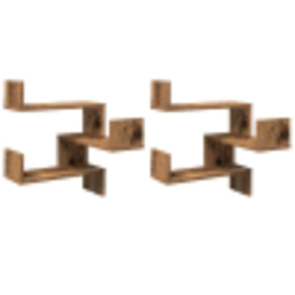 vidaXL Étagères murales d'angle 2 pcs Aspect bois de récupération 40x40x49,5 cm Bois d'ingénierie