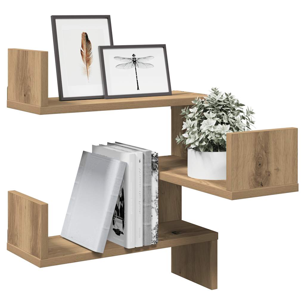 vidaXL Étagère d'angle murale chêne Artisan 40x40x49,5 cm, bois d'ingénierie