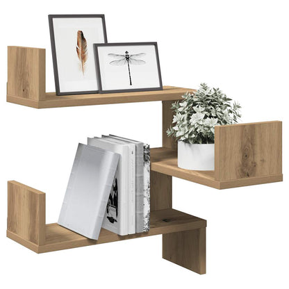 vidaXL Étagère d'angle murale chêne Artisan 40x40x49,5 cm, bois d'ingénierie