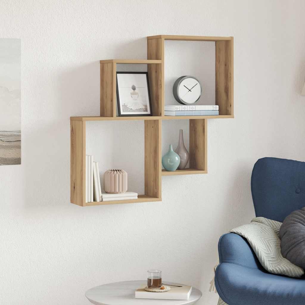 vidaXL Wandregal Artisan-Eiche 80x15x78,5 cm Holzwerkstoff