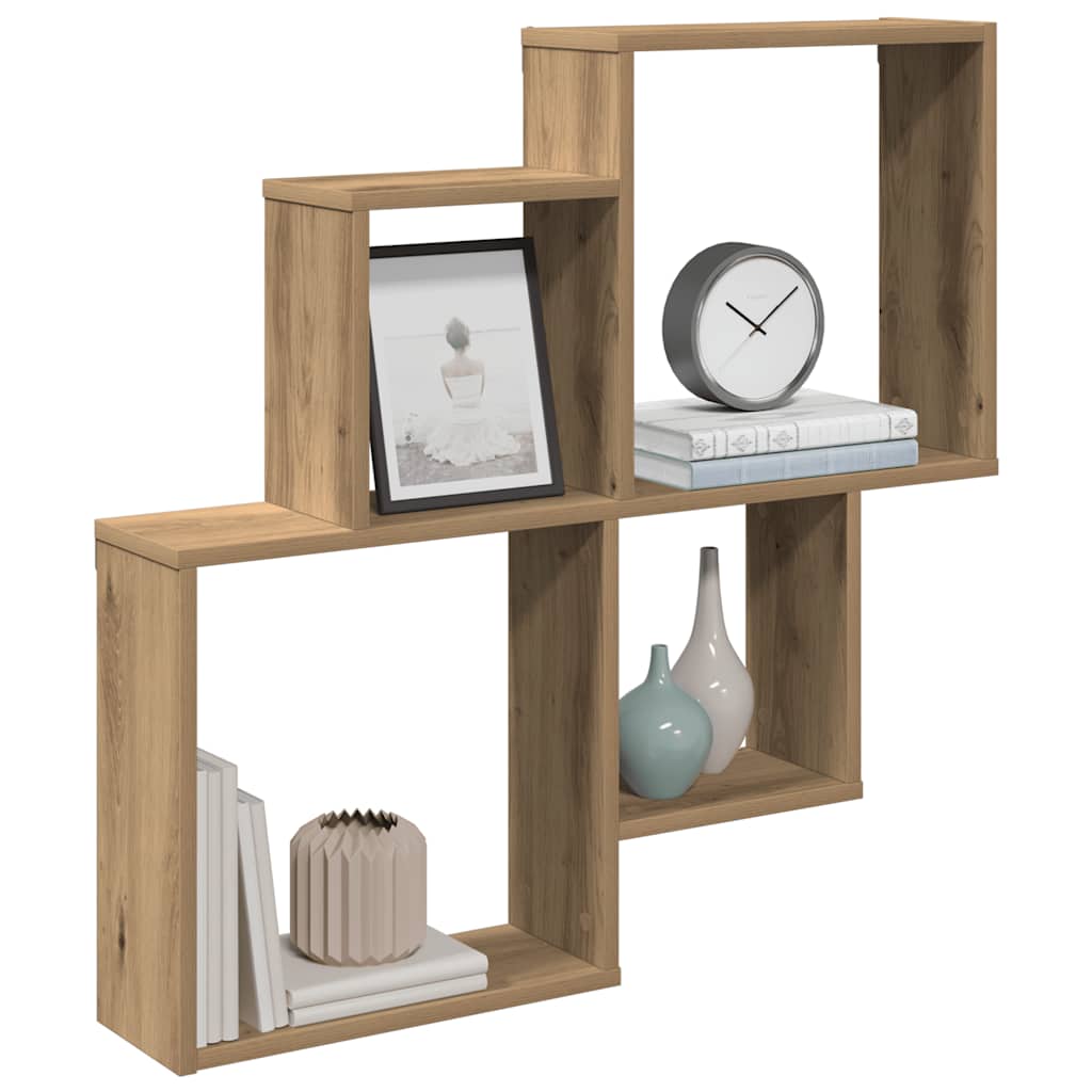 vidaXL Wandregal Artisan-Eiche 80x15x78,5 cm Holzwerkstoff