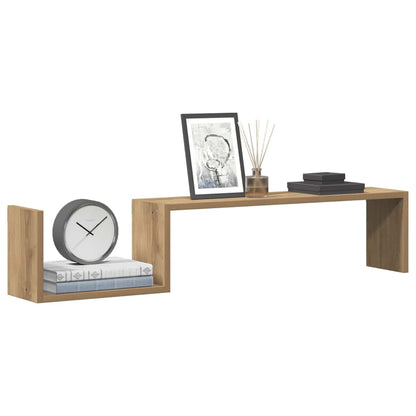 vidaXL Étagères murales 2 pcs Chêne artisan 100x15x20 cm Bois d'ingénierie