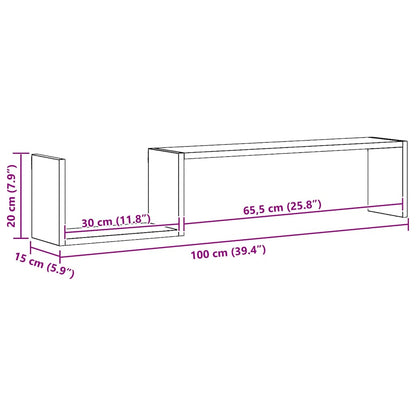 vidaXL Étagères murales 2 pcs Chêne artisan 100x15x20 cm Bois d'ingénierie