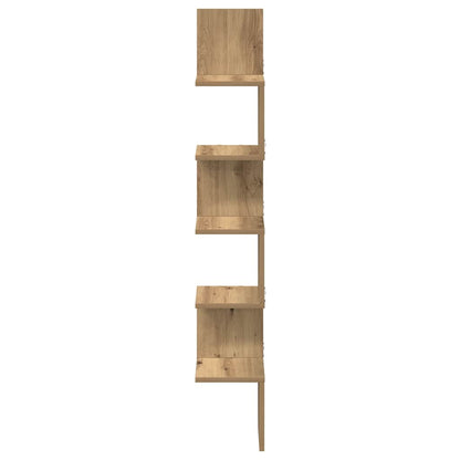 vidaXL Wand-Eckregal Artisan-Eiche 20x20x127,5 cm Holzwerkstoff