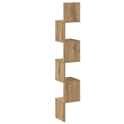 Wand-Eckregal Artisan-Eiche 20x20x127,5 cm Holzwerkstoff