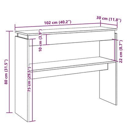 vidaXL Konsolentisch Altholz-Optik 102x30x80 cm Holzwerkstoff