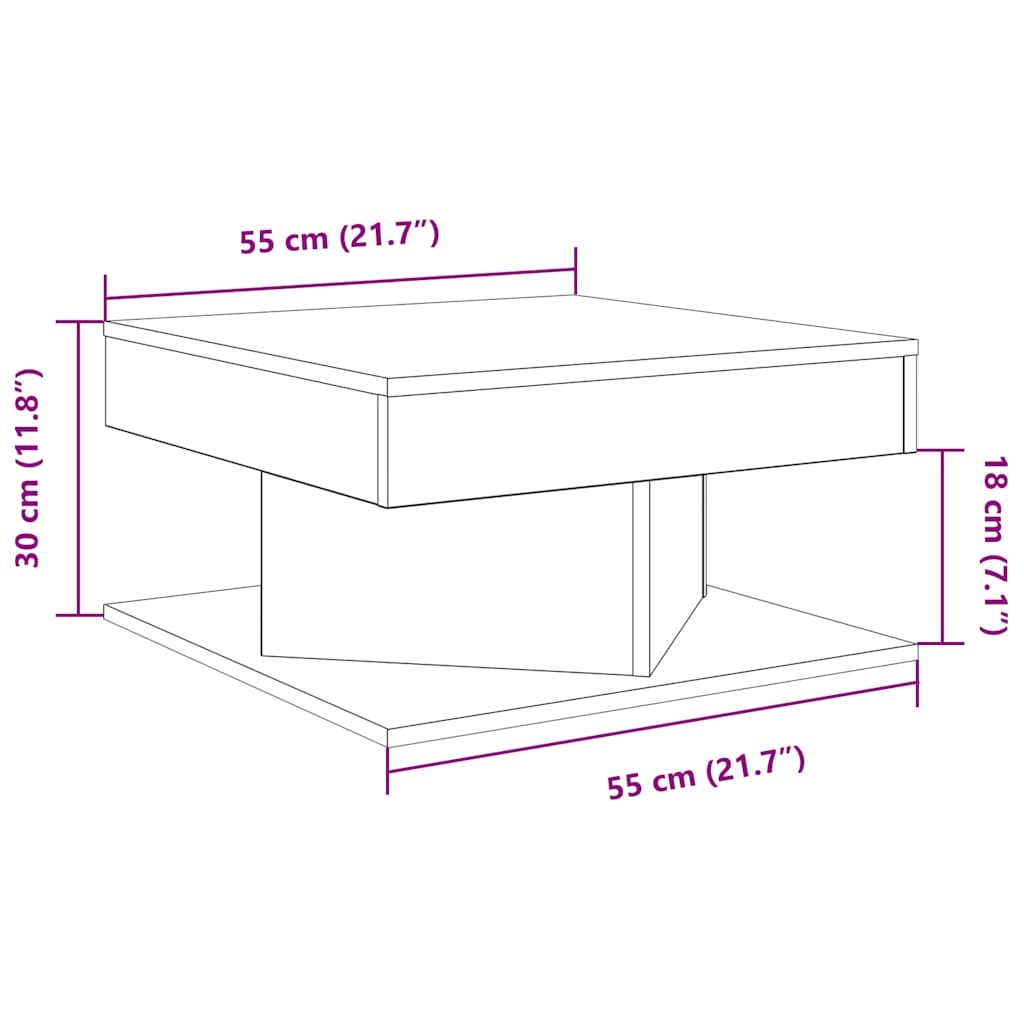 vidaXL Couchtisch Altholz-Optik 55x55x30 cm Holzwerkstoff