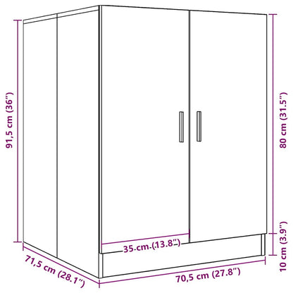 vidaXL Waschmaschinenschrank Betongrau 70,5x71,5x91,5 cm
