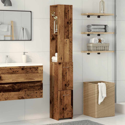 vidaXL Meuble de salle de bain aspect bois de récupération 25x25x170 cm bois d'ingénierie