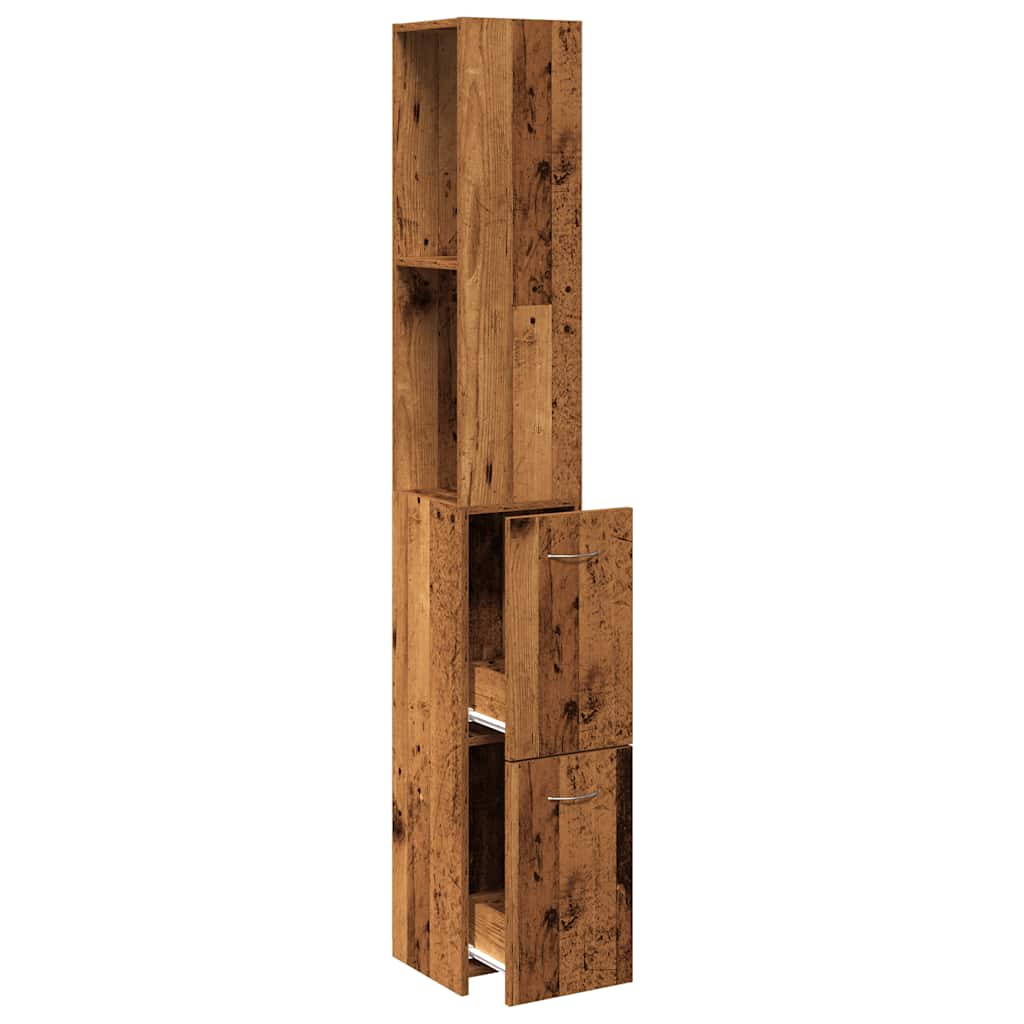 vidaXL Meuble de salle de bain aspect bois de récupération 25x25x170 cm bois d'ingénierie