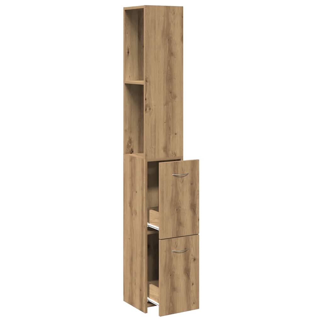 Badschrank Artisan-Eiche 25x25x170 cm Holzwerkstoff