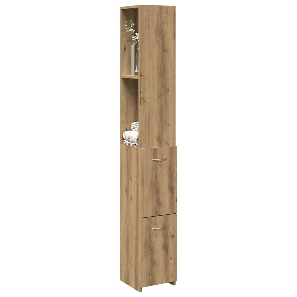 Badschrank Artisan-Eiche 25x25x170 cm Holzwerkstoff