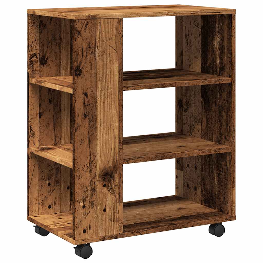 vidaXL Rollcontainer Altholz-Optik 60x35x75 cm Holzwerkstoff