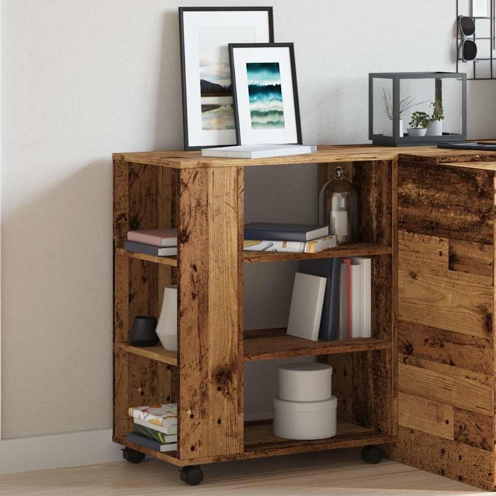 vidaXL Rollcontainer Altholz-Optik 60x35x75 cm Holzwerkstoff