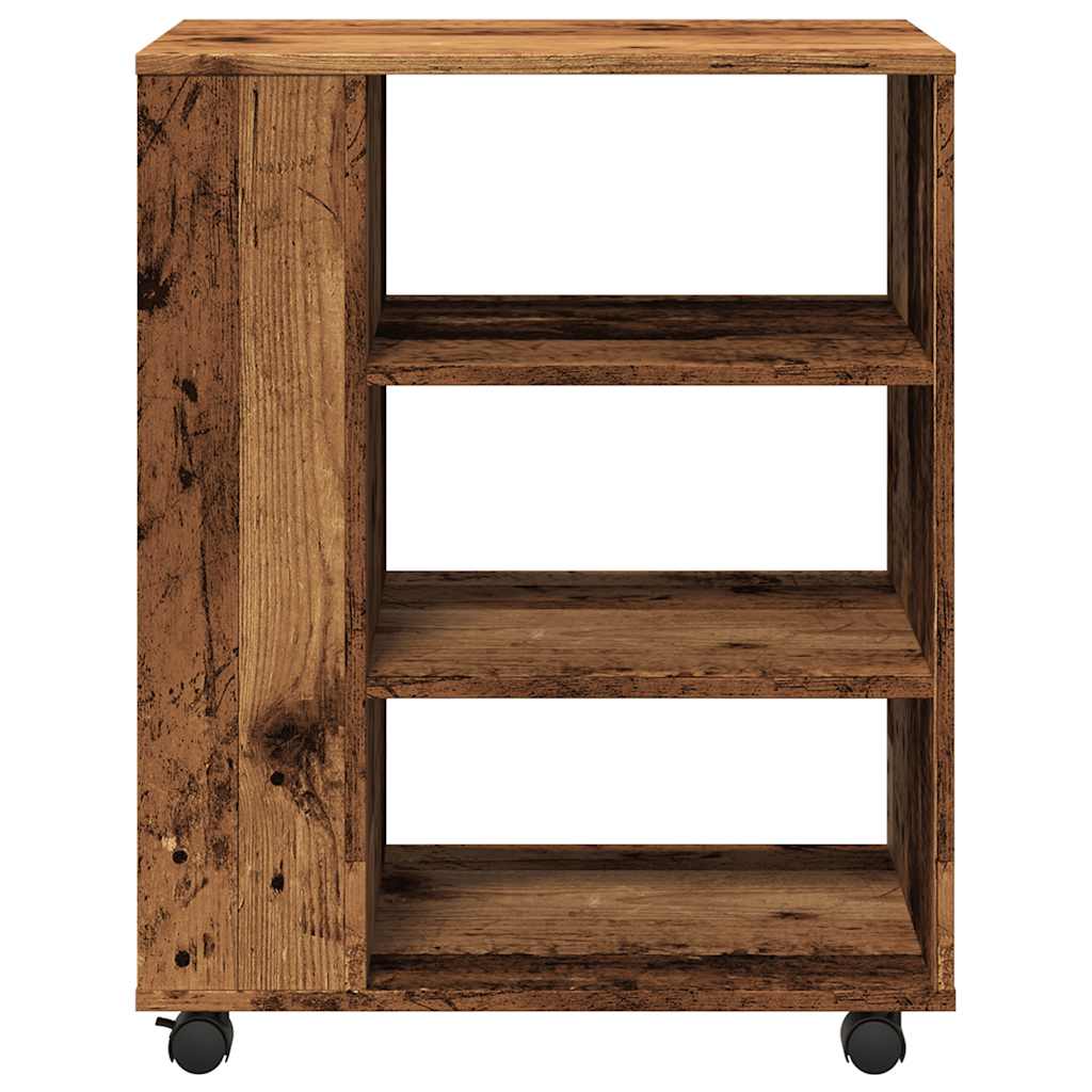 vidaXL Rollcontainer Altholz-Optik 60x35x75 cm Holzwerkstoff