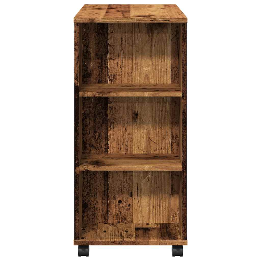 vidaXL Rollcontainer Altholz-Optik 60x35x75 cm Holzwerkstoff