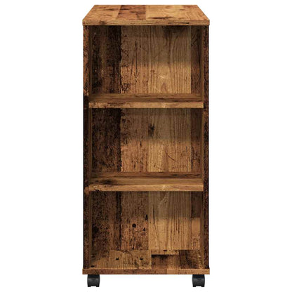 vidaXL Rollcontainer Altholz-Optik 60x35x75 cm Holzwerkstoff