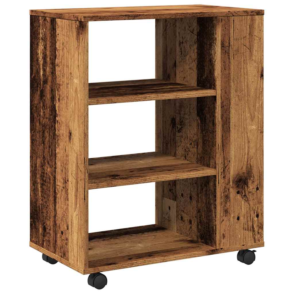 vidaXL Rollcontainer Altholz-Optik 60x35x75 cm Holzwerkstoff