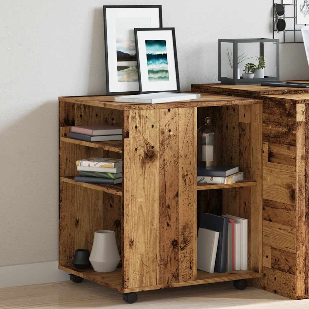 vidaXL Rollschrank Altholz-Optik 60x53x72 cm Holzwerkstoff